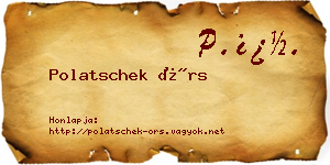 Polatschek Örs névjegykártya